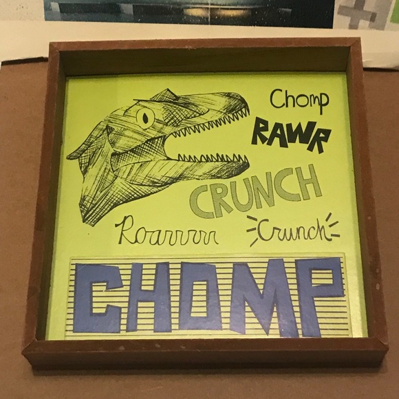 New Dinosaur 🦖”CHOMP” Wood Box Wall Art - Picture 2 of 16